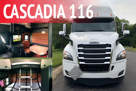 White Cascadia 116 Expediter truck and interior