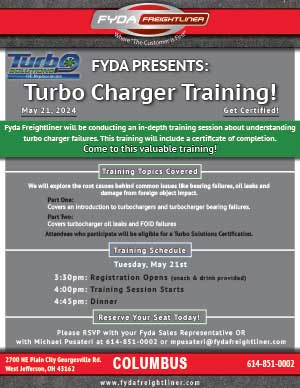 Go to fydafreightliner.com (CBUS%20Turbo%20Charger%20Training%20Night%202024 subpage)